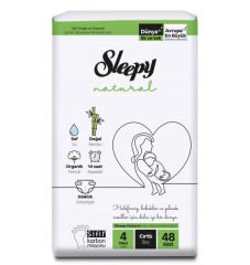 Sleepy Natural Bebek Bezi Yeni Jumbo 4 Beden 7-14 Kg 48 Adet