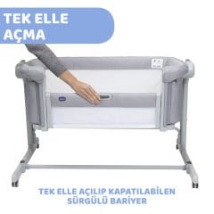 Chicco Next2Me Magic Evo Anne Yanı Beşik Grey Mist