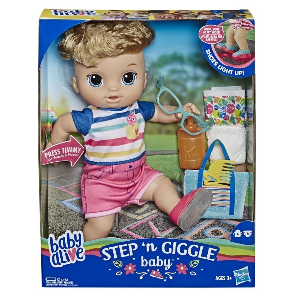 Hasbro Baby Alive Işıklı Ayakkabılarıyla Neşeli Erkek Bebeğim E5244