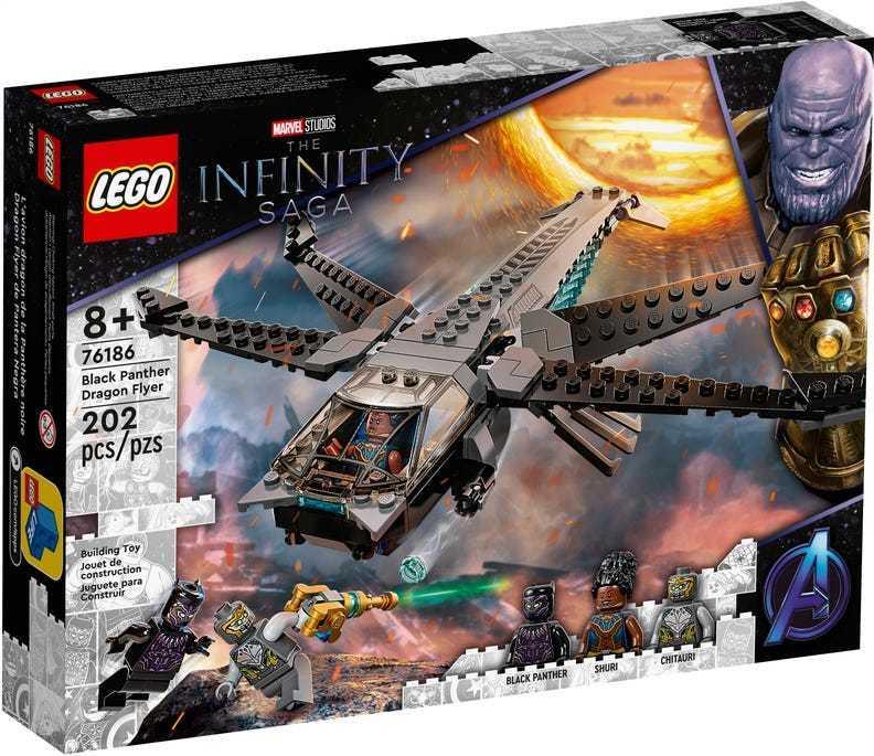 Lego Marvel Avengers Black Panther Ejderha Uçağı 76186 Yapım Seti Oyuncağı 76186