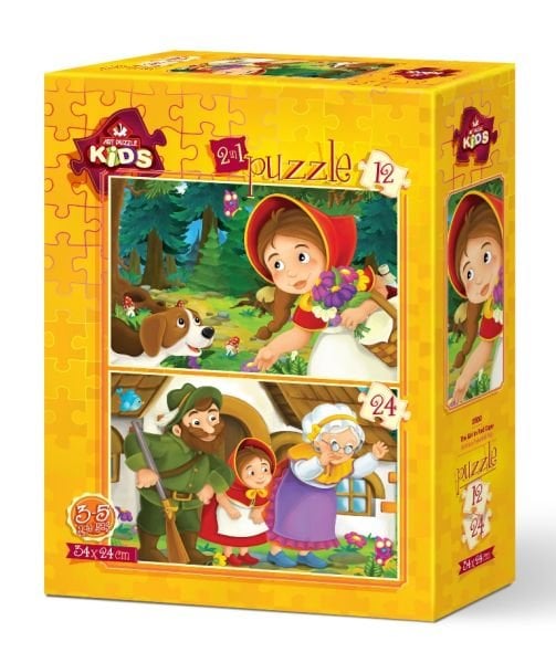 Art Puzzle Kırmızı Pelerinli Kız 12+24 Parça 5550