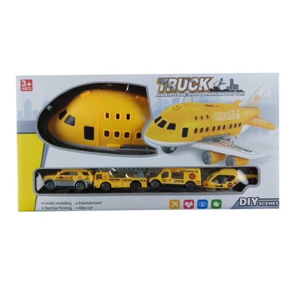 Aya Toys Sarı Kargo Uçağı ve Acil Durum Araçları Seti