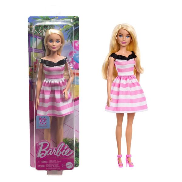 Mattel Barbie 65.Yıl Özel Pembe Elbiseli Bebek HTH66