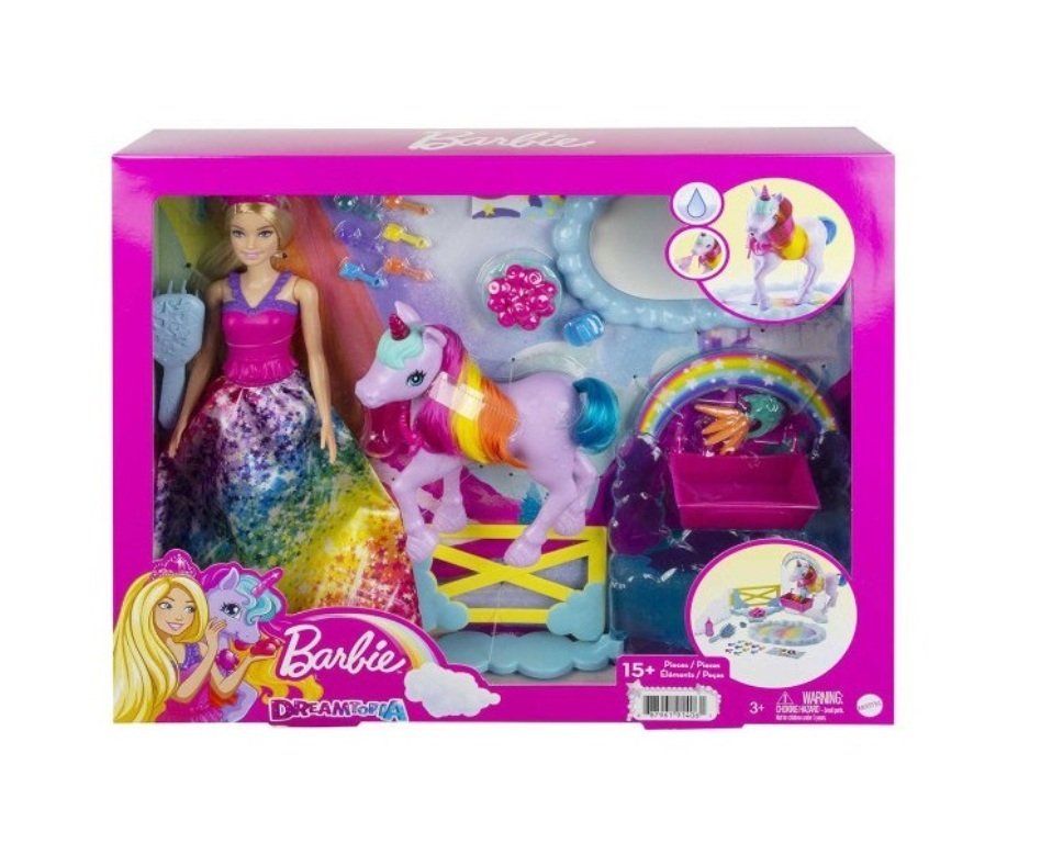 Mattel Barbie Dreamtopia Hayaller Ülkesi Bebek ve Tek Boynuzlu At GTG01