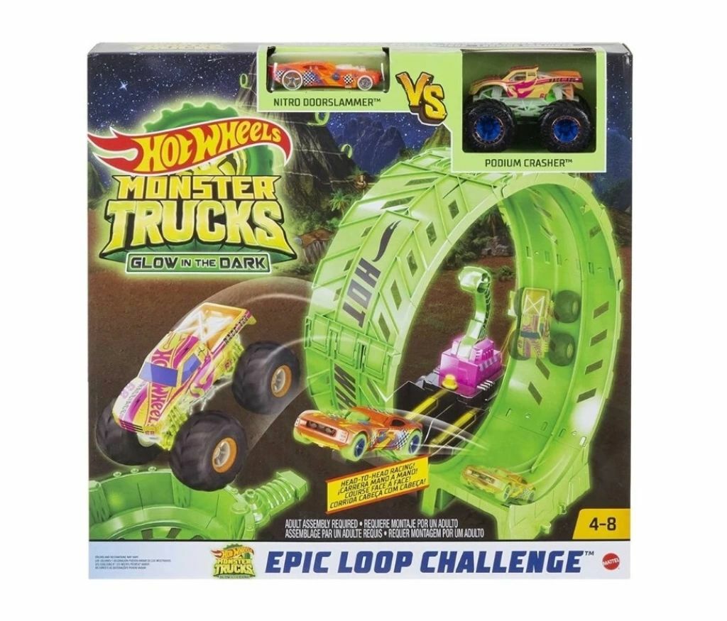 Mattel Hot Wheels Karanlıkta Parlayan Çemberde Yarış HBN02