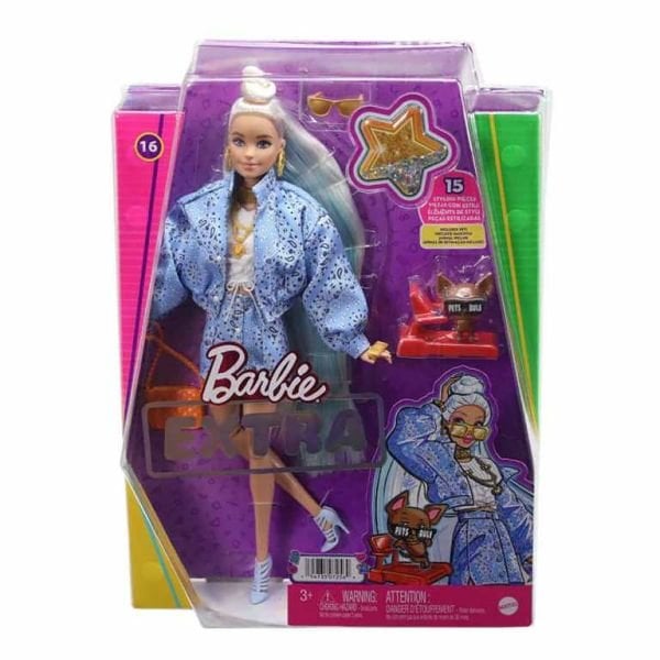 Mattel Barbie Extra Mavi Takımlı Bebek HHN08