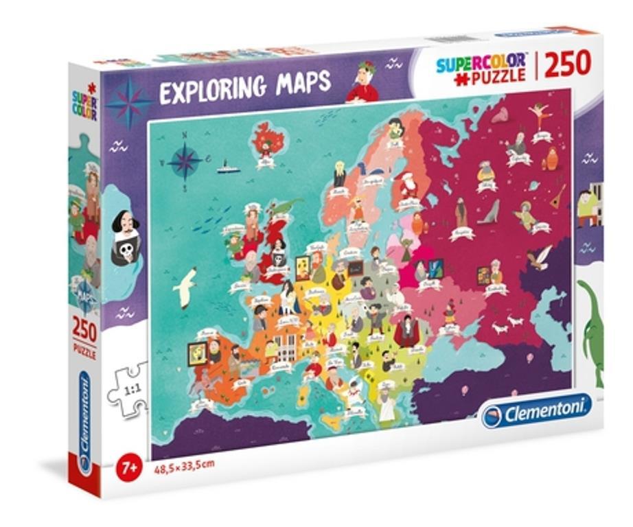 Clementoni Puzzle 250 Mappe Geo Eur/ Monumentı Per