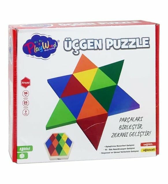 Onyıl Kutuda 24 Parça Ahşap Üçgen Puzzle ONY-395