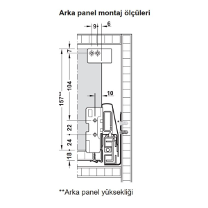 Hafele İç Çekmece Seti 90'lık Modül İçin Kare Bordürlü 30'luk Beyaz