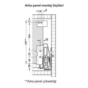 Hafele İç Çekmece Seti 120'lik Modül İçin Kare Bordürlü 30'luk Beyaz