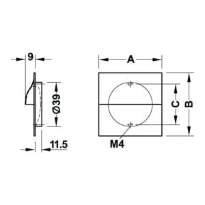 Hafele Gömme Kulp Archie 213mm Paslanmaz Çelik