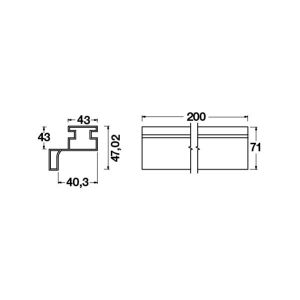 Hafele Profil Kulp Vertica-L 2320mm Parlak Krom