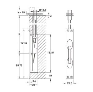 Hafele Bolt03 Sürgü Çubuğu Ham 1220mm