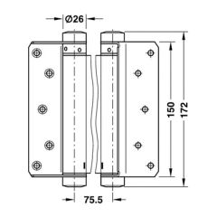 Hafele Çarpma Kapı Menteşesi P.Çelik Mat 150mm