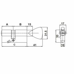 Hafele Mandallı Barel PC 03 40x50mm Nikel