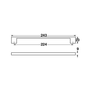 Hafele Mobilya Kulpu Han 224mm Paslanmaz Çelik