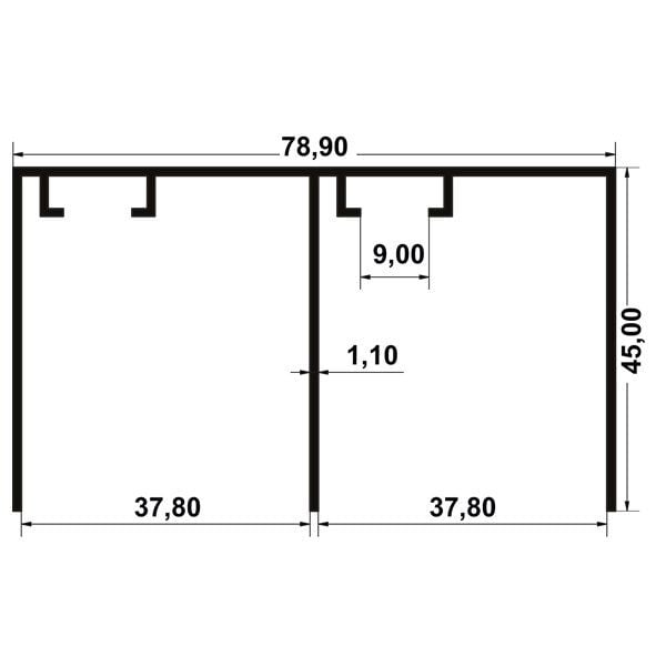 Hafele Multisoft 60 Üst Ray Alü. Ham 2.5m