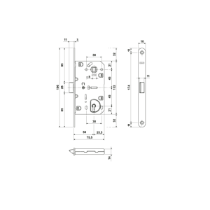 Hafele Dilden Kilit Oda Tipi (CB) 50/18mm Mat Krom Renk