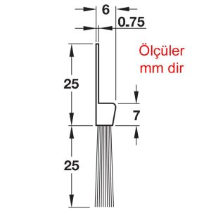 Hafele Kapı Altı Fırçası Yüzeye Monte 1000mm