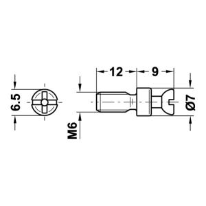 Hafele Rafix20 Dübelli Mil M6/12mm (100 Adet), Galvaniz