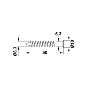 Hafele Confirmat Sw4 Sivri Uçlu 6,3x50mm (100 Adet), Galvaniz