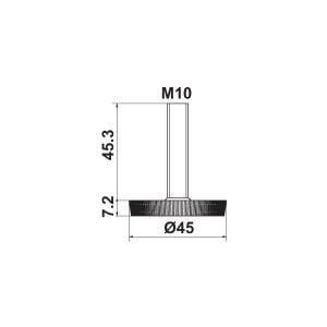 Hafele Baza Ayar Vidası Siyah M10x45mm