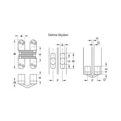 Hafele Soss Gizli Menteşe Nikel 28,6x117,4mm