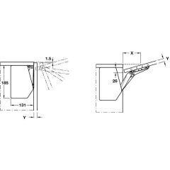 Hafele Free Flap 1.7 Makas Gövdesi E, Nikel Renk