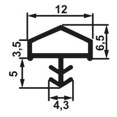 Hafele F03 Ortadan Basan Çatı Tipi Kapı Fitili 12mm, Bej Renk