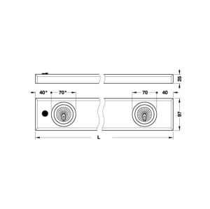 Hafele Yüzeye Monte Spot P.Çelik 20W/450mm