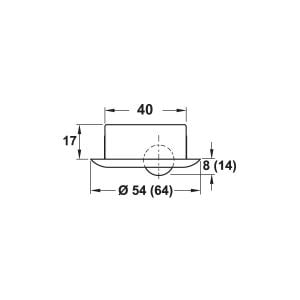 Hafele Gömme Tekerlek Frensiz Ø54x8mm, Siyah