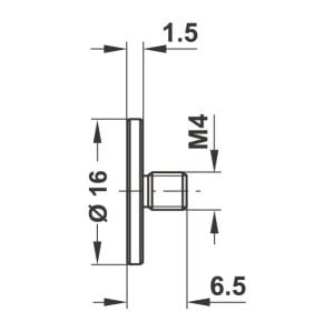 Hafele Mobilya Kulpu Glassy 16mm Cam Adaptörü Paslanmaz Çelik