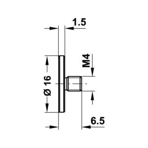 Hafele Mobilya Kulpu Glassy 16mm Cam Adaptörü Paslanmaz Çelik