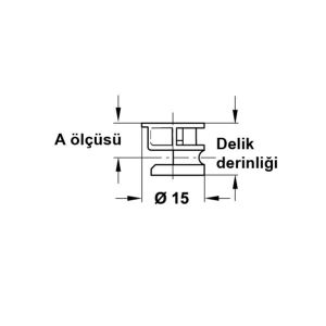 Hafele Minifix Faturasız Gövde 15/23mm (100 Adet), Nikel