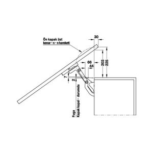 Hafele Kalkar Kapak Donanımı 450-550mm/320N