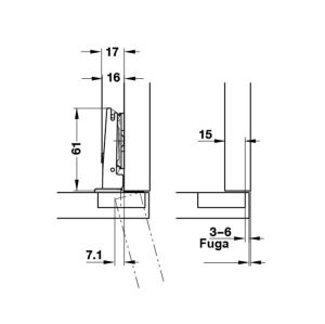 Hafele D. İnce Kapak Menteşesi Düz 48/6 10-20mm