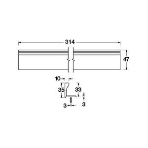 Hafele Profil Kulp Loop 314mm Parlak Krom