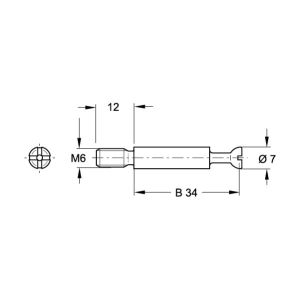 Hafele Minifix Mil 34/M6/12mm (100 Adet), Galvaniz