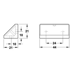 Hafele Ready Plastik Köşe Bağlantısı 44mm (100 Adet), Beyaz