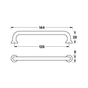 Hafele Mobilya Kulpu Edna 128mm Parlak Krom