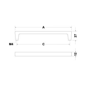 Hafele Mobilya Kulpu H2125 Mat 160mm Mat Paslanmaz Çelik