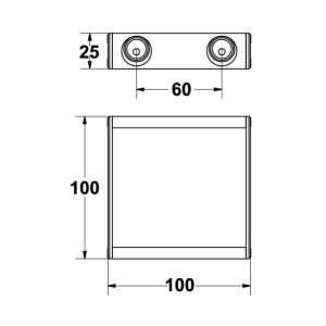 Hafele Destek Elemanı 100x100mm Parlak Krom Renk