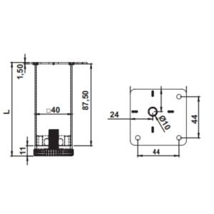 Hafele Mobilya Ayağı Ares 2 40x200mm Mat Krom Renk