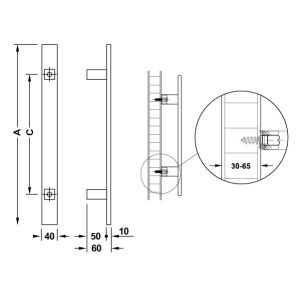 Hafele Çekme Kol Cosimo 450mm Paslanmaz Çelik