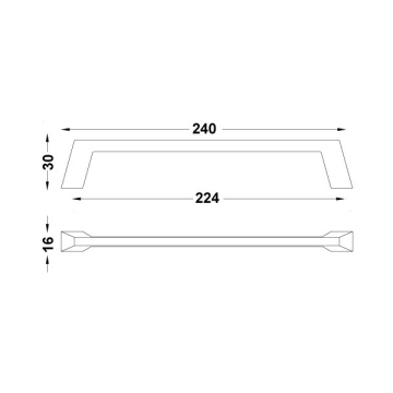 Hafele Mobilya Kulpu Tria 224mm Mat Altın