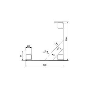 Hafele Üçgen Mobilya Ayağı 200x200mm, Parlak Krom Renk