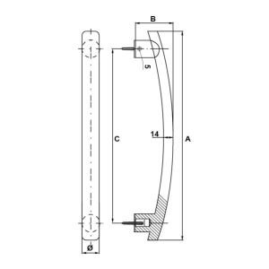 Hafele Çekme Kol Slope 305mm Paslanmaz Çelik