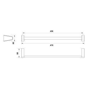 Hafele Uzun Havluluk Norm Duvara Monte 450mm Parlak Krom Renk