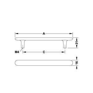 Hafele Mobilya Kulpu H2135 128mm Mat Beyaz