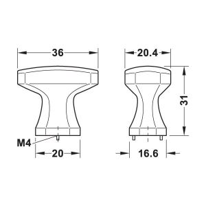 Hafele Düğme Kulp H2185 21mm Mat Paslanmaz Çelik